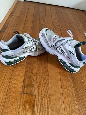 Women’s Nike Zoom Air White and Dark Green Athletic Sneakers